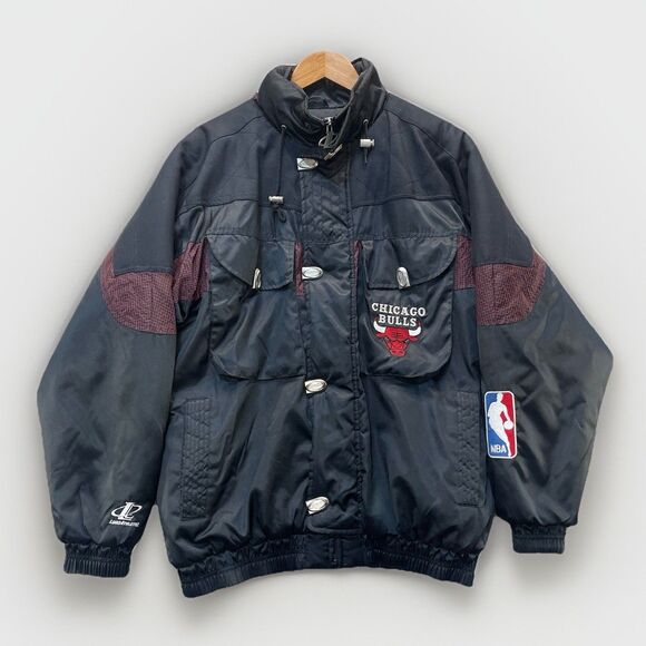 Vintage 90s Logo Athletic Chicago Bulls Jacket Coat Men's Medium NBA - Picture 11 of 11